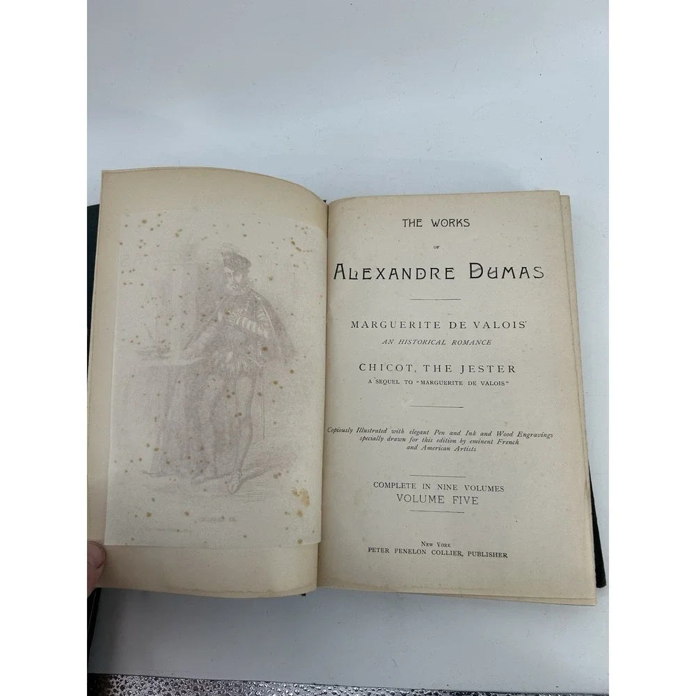 Antique 1893 The Works of Alexander Dumas Hardcover Books Volumes 5 6 & 8